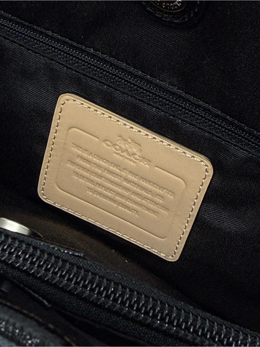 (new+tag) Coach Signature Drawstring Monogram Tote with Black Varsity Stripe